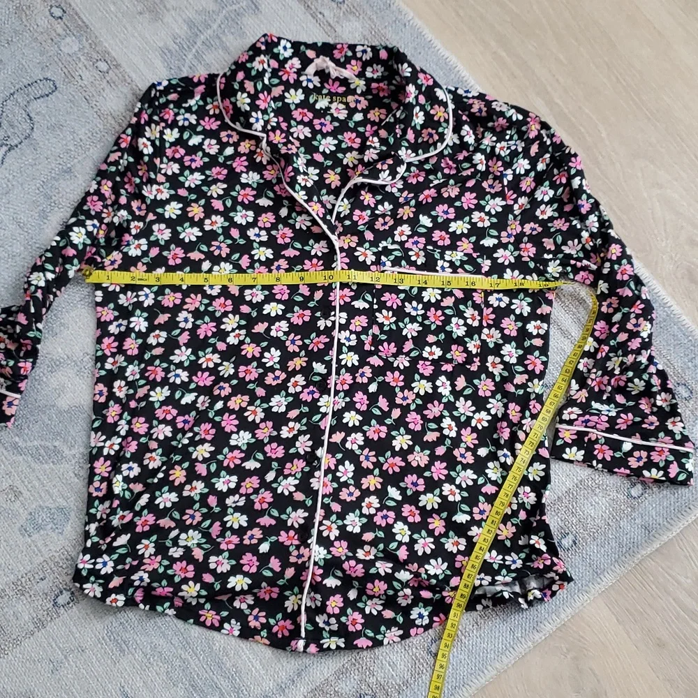 Kate Spade Pajamas Set Black Floral Top and Pants SzS